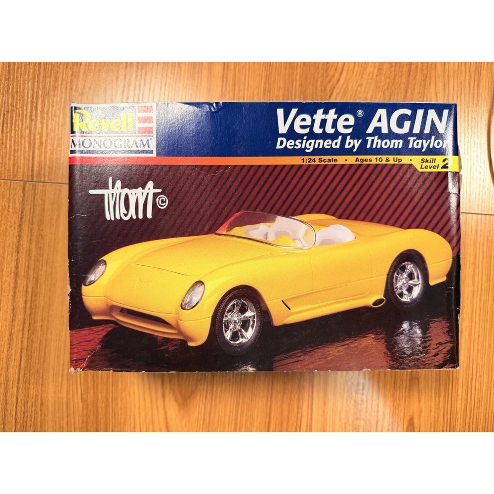 Assembled Revell Monogram Vette AGIN 1:24 Scale Built Model Car Thom Taylor Box